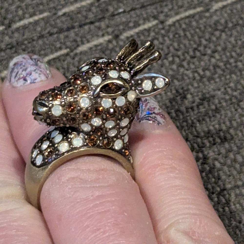 Deer Head Statement Ring - image 2